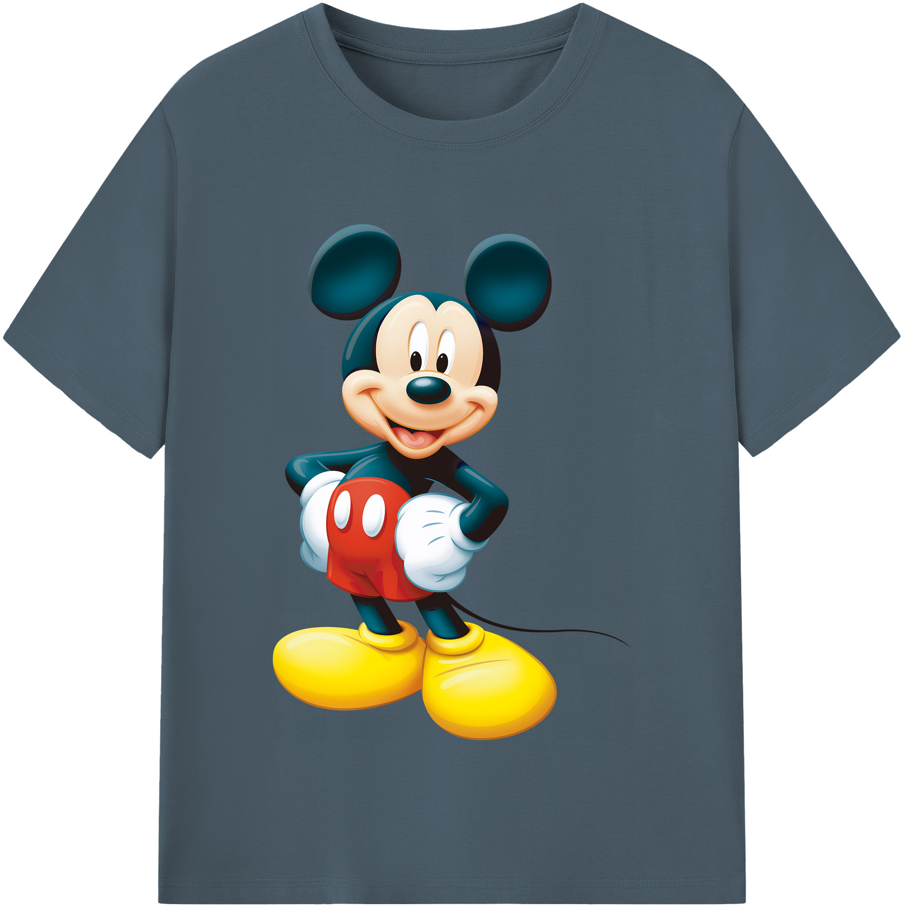 （画像用） ミッキーマウス Mickey Mouse 綿100％半袖Tシャツ（フロントプリント）